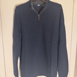 Lands' End Men's Zip-Up Sweater in Deep Blue